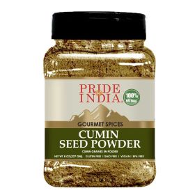 Pride of India – Cumin Seed Ground – Traditional Indian Spice – Seasoning spice for Curries/Lentils/Chicken/Meat – Easy to Store – 8oz. Medium Dual Si