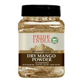 Pride of India – Dry Mango Powder - Amchur for Flavor and Taste – Gourmet Indian Spice - No Fillers or Artificial Colorants - Easy to Store – 8oz. Med