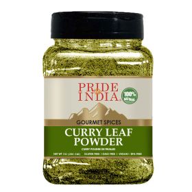 Pride Of India- Natural Curry Leaf Powder Ground - 7 oz (Half Pound) Resealable Pouch - Authentic Indian Spice Blend - Used in Soups, Stews