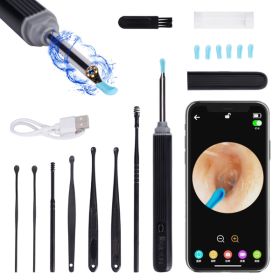 RALYUNI Ear Wax Removal Tool with Camera -Earwax Remover with 8 Pcs Ear Set - Earwax Removal Kit with Light - Ear Cleaner for iOS &Android Black(No de