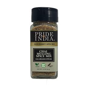 Pride of India – Chai Masala Mulling Spice Mix – Gourmet Spice Mix for Teas & Coffee – Caffeine Free – Authentic Mulling Spice Blend – Vegan & Gluten- (size: 1.6 oz)